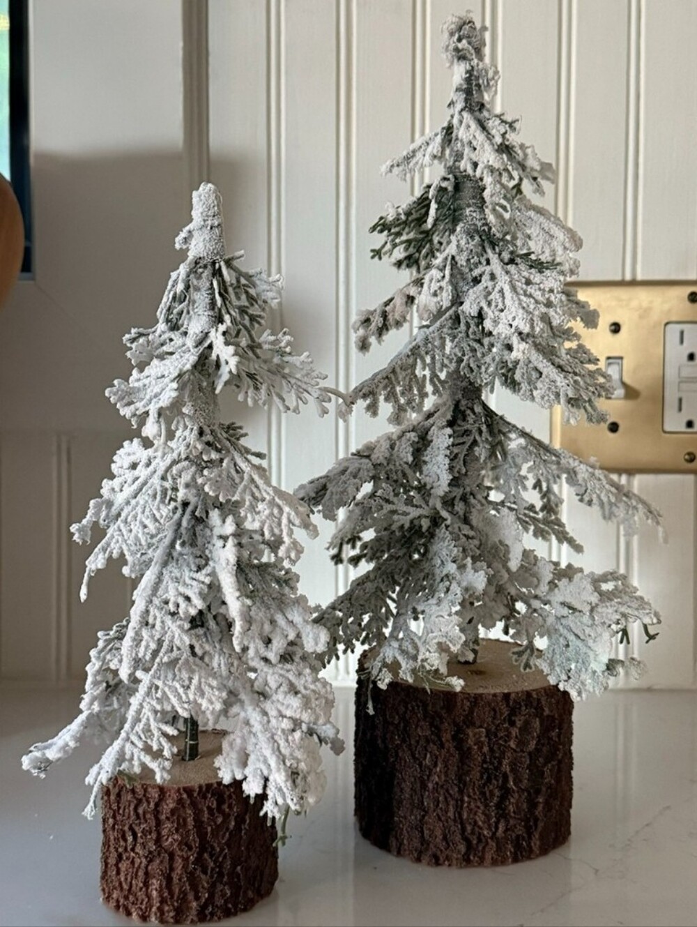 Two Tabletop  Christmas Tree Set